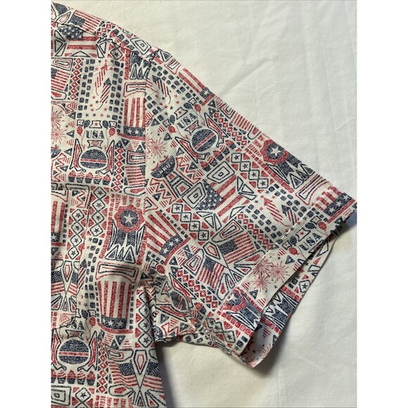 Oliver And Burke Men's Medium 4th of July Button-up Short Sleeve Shirt - Picture 5 of 16